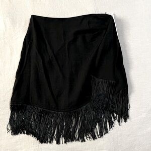 12th Tribe black w/ fringe mini skirt NWT XS